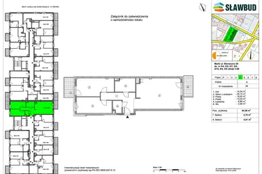 Rzut - Mieszkanie na sprzedaż 3 pokoje o powierzchni 84,36 m² - numer 26 w Osiedle Słoneczna
