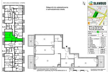 Rzut - Mieszkanie na sprzedaż 4 pokoje o powierzchni 87,98 m² - numer 88 w Osiedle Słoneczna