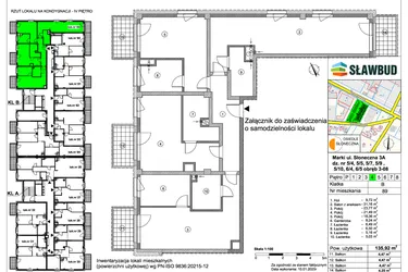 Rzut - Mieszkanie na sprzedaż 4 pokoje o powierzchni 135,92 m² - numer 89 w Osiedle Słoneczna