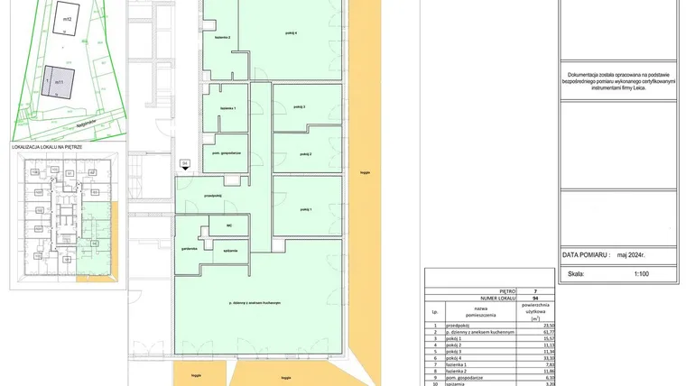 Rzut - Mieszkanie na sprzedaż 5 pokoi o powierzchni 195,32 m² - numer B1.94 w Nadgórników 14