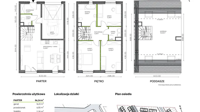 Rzut - Dom na sprzedaż 5 pokoi o powierzchni 152,55 m² - numer a39L2 w Ogrody Wojszyce