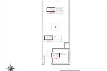 Rzut - Mieszkanie na sprzedaż 1 pokój o powierzchni 28,75 m² - numer A1.4 w Rezydencja Ogród Saski etap I i II