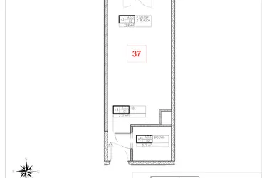 Rzut - Mieszkanie na sprzedaż 1 pokój o powierzchni 28,99 m² - numer A3.3 w Rezydencja Ogród Saski etap I i II