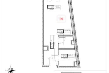 Rzut - Mieszkanie na sprzedaż 1 pokój o powierzchni 32,33 m² - numer A3.5 w Rezydencja Ogród Saski etap I i II