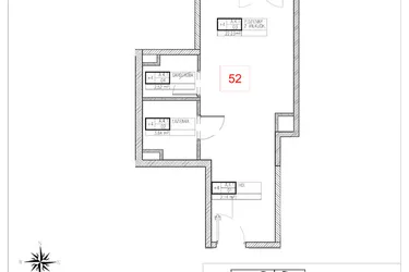 Rzut - Mieszkanie na sprzedaż 1 pokój o powierzchni 30,53 m² - numer A4.1 w Rezydencja Ogród Saski etap I i II