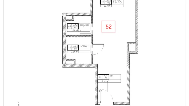 Rzut - Mieszkanie na sprzedaż 1 pokój o powierzchni 30,53 m² - numer A4.1 w Rezydencja Ogród Saski etap I i II