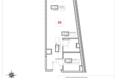 Rzut - Mieszkanie na sprzedaż 1 pokój o powierzchni 31,98 m² - numer A4.5 w Rezydencja Ogród Saski etap I i II