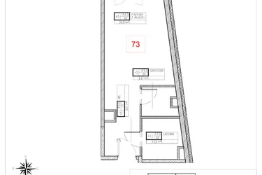 Rzut - Mieszkanie na sprzedaż 1 pokój o powierzchni 31,78 m² - numer A5.5 w Rezydencja Ogród Saski etap I i II