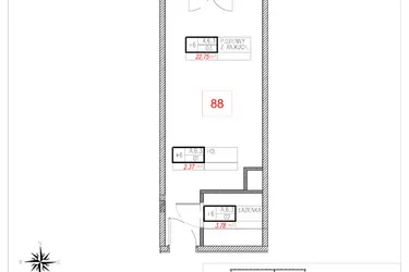 Rzut - Mieszkanie na sprzedaż 1 pokój o powierzchni 28,9 m² - numer A6.3 w Rezydencja Ogród Saski etap I i II