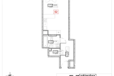 Rzut - Mieszkanie na sprzedaż 1 pokój o powierzchni 34,73 m² - numer C3.16 w Rezydencja Ogród Saski etap I i II