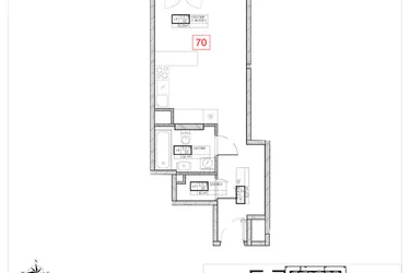 Rzut - Mieszkanie na sprzedaż 1 pokój o powierzchni 34,74 m² - numer C4.16 w Rezydencja Ogród Saski etap I i II