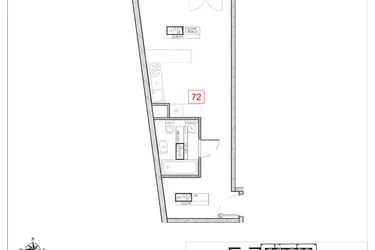 Rzut - Mieszkanie na sprzedaż 1 pokój o powierzchni 35,49 m² - numer C4.18 w Rezydencja Ogród Saski etap I i II