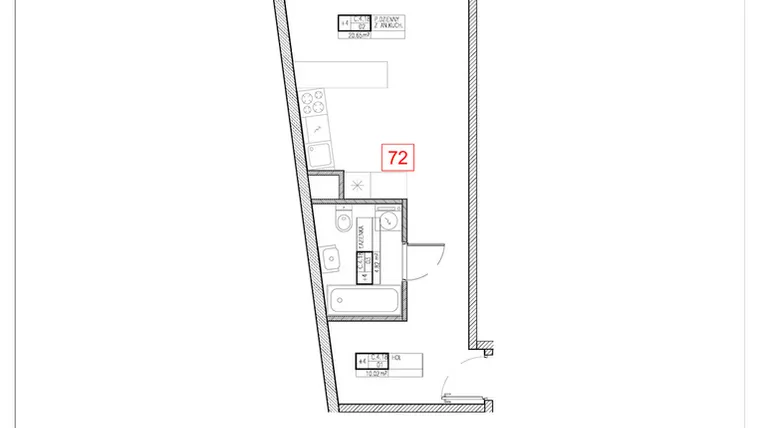 Rzut - Mieszkanie na sprzedaż 1 pokój o powierzchni 35,49 m² - numer C4.18 w Rezydencja Ogród Saski etap I i II