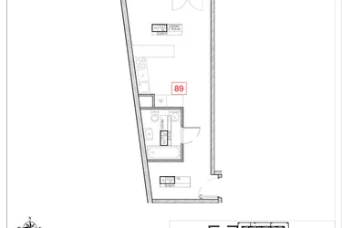Rzut - Mieszkanie na sprzedaż 1 pokój o powierzchni 35,57 m² - numer C5.17 w Rezydencja Ogród Saski etap I i II