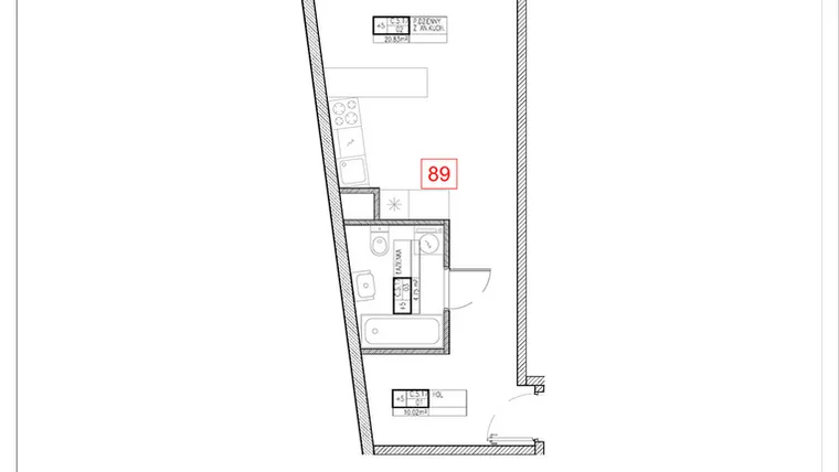 Rzut - Mieszkanie na sprzedaż 1 pokój o powierzchni 35,57 m² - numer C5.17 w Rezydencja Ogród Saski etap I i II