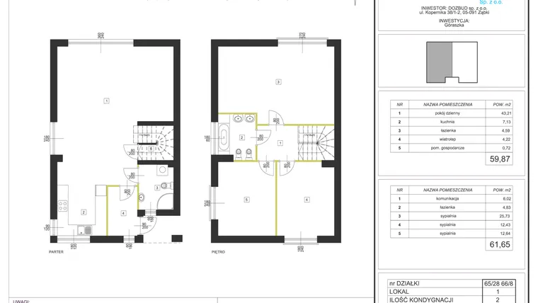 Rzut - Dom na sprzedaż 4 pokoje o powierzchni 121,52 m² - numer BUD 7 L 1 w Domy Góraszka