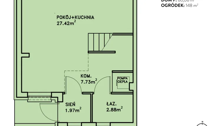 Rzut - Dom na sprzedaż 4 pokoje o powierzchni 86,08 m² - numer P w Ostoja Jagodnica