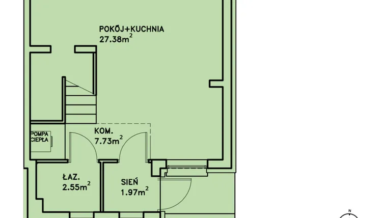 Rzut - Dom na sprzedaż 4 pokoje o powierzchni 80,61 m² - numer X w Ostoja Jagodnica