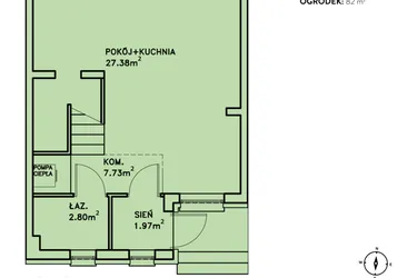 Rzut - Dom na sprzedaż 4 pokoje o powierzchni 80,96 m² - numer Y w Ostoja Jagodnica