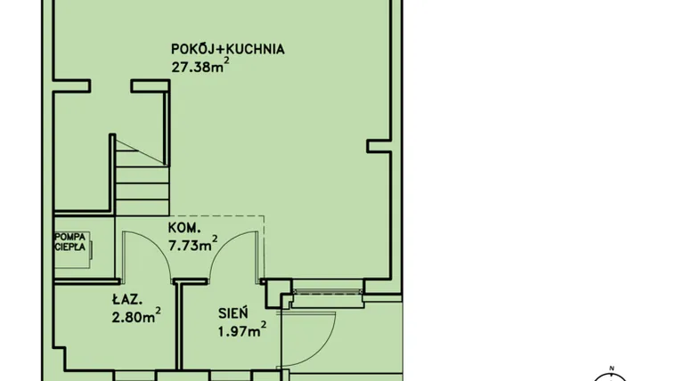 Rzut - Dom na sprzedaż 4 pokoje o powierzchni 80,96 m² - numer Y w Ostoja Jagodnica