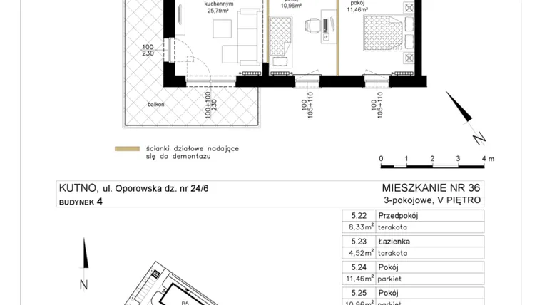 Rzut - Mieszkanie na sprzedaż 3 pokoje o powierzchni 63,15 m² - numer 4.36 w Różany Wilanów
