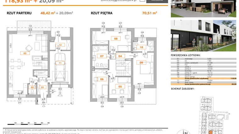 Rzut - Dom na sprzedaż 5 pokoi o powierzchni 139,02 m² - numer 11 w Tęczowa Park