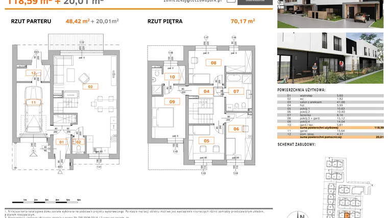 Rzut - Dom na sprzedaż 5 pokoi o powierzchni 138,6 m² - numer 12 w Tęczowa Park