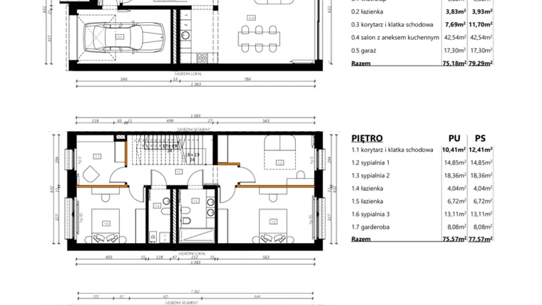 Rzut - Dom na sprzedaż 5 pokoi o powierzchni 156,86 m² - numer B6a w Sceneria