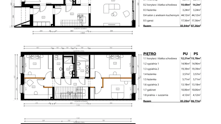 Rzut - Dom na sprzedaż 5 pokoi o powierzchni 174,13 m² - numer B7b w Sceneria
