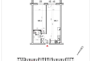 Rzut - Mieszkanie na sprzedaż 2 pokoje o powierzchni 52,73 m² - numer 6 w Malinowa Osiedle Borek