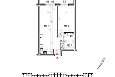 Rzut - Mieszkanie na sprzedaż 2 pokoje o powierzchni 51,04 m² - numer 7 w Malinowa Osiedle Borek