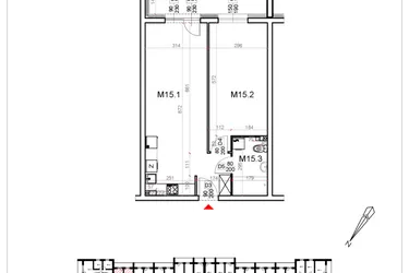 Rzut - Mieszkanie na sprzedaż 2 pokoje o powierzchni 52,58 m² - numer 15 w Malinowa Osiedle Borek