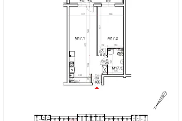 Rzut - Mieszkanie na sprzedaż 2 pokoje o powierzchni 50,44 m² - numer 17 w Malinowa Osiedle Borek