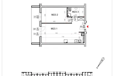 Rzut - Mieszkanie na sprzedaż 2 pokoje o powierzchni 49,13 m² - numer 23 w Malinowa Osiedle Borek