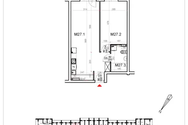 Rzut - Mieszkanie na sprzedaż 2 pokoje o powierzchni 50,08 m² - numer 27 w Malinowa Osiedle Borek