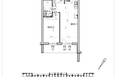 Rzut - Mieszkanie na sprzedaż 2 pokoje o powierzchni 48,22 m² - numer 30 w Malinowa Osiedle Borek