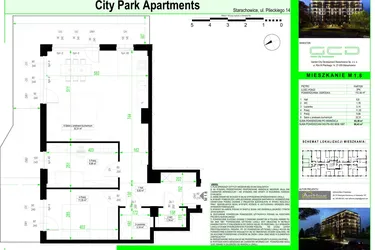 Rzut - Mieszkanie na sprzedaż 3 pokoje o powierzchni 65,38 m² - numer 1.8. w City Park Apartments