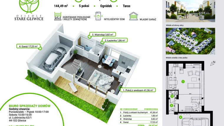 Rzut - Dom na sprzedaż 5 pokoi o powierzchni 149,18 m² - numer A3 w Osiedle Stare Gliwice