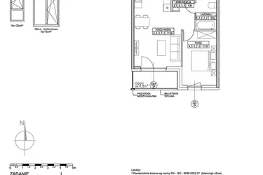 Rzut - Mieszkanie na sprzedaż 2 pokoje o powierzchni 42,86 m² - numer A.3.5.2 w Forma