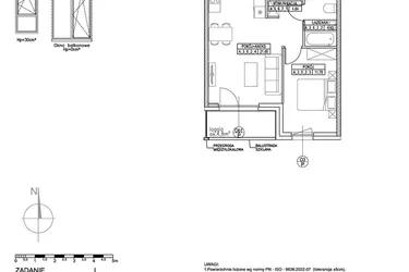 Rzut - Mieszkanie na sprzedaż 2 pokoje o powierzchni 42,89 m² - numer A.3.6.2 w Forma