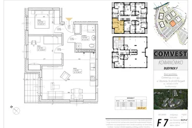 Rzut - Mieszkanie na sprzedaż 3 pokoje o powierzchni 58,29 m² - numer F7 w Kowanówko