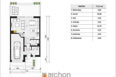 Rzut - Dom na sprzedaż 5 pokoi o powierzchni 125 m² - numer 4 w Osiedle Zatorowa