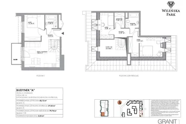 Rzut - Mieszkanie na sprzedaż 4 pokoje o powierzchni 79,74 m² - numer A14 w Wileńska Park