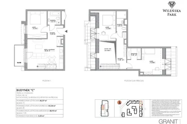 Rzut - Mieszkanie na sprzedaż 4 pokoje o powierzchni 88,93 m² - numer C14 w Wileńska Park
