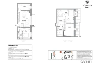 Rzut - Mieszkanie na sprzedaż 4 pokoje o powierzchni 87,18 m² - numer C16 w Wileńska Park