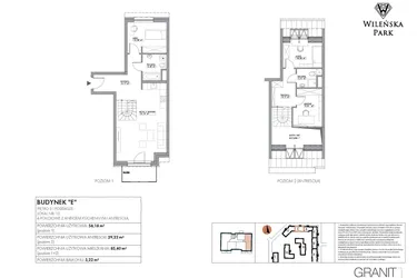 Rzut - Mieszkanie na sprzedaż 3 pokoje o powierzchni 85,4 m² - numer E10 w Wileńska Park