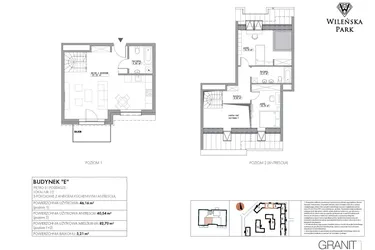 Rzut - Mieszkanie na sprzedaż 3 pokoje o powierzchni 82,7 m² - numer E12 w Wileńska Park