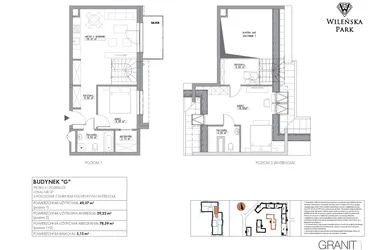 Rzut - Mieszkanie na sprzedaż 3 pokoje o powierzchni 78,59 m² - numer G37 w Wileńska Park