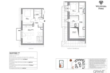 Rzut - Mieszkanie na sprzedaż 3 pokoje o powierzchni 77,85 m² - numer I14 w Wileńska Park
