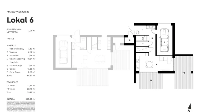 Rzut - Dom na sprzedaż 4 pokoje o powierzchni 113,28 m² - numer 6 w FORREST